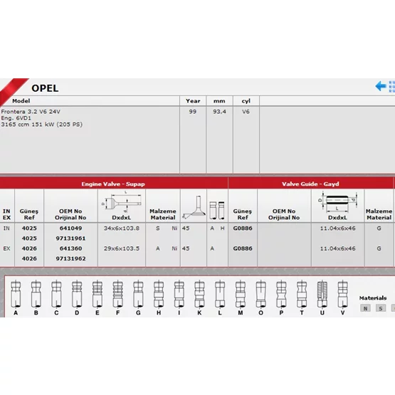 Opel 641049 Frontera 641049 Sibop Takımı 4025 4026 In 12 