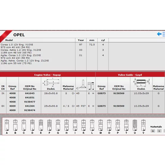 Opel 0640007 Agila 0640007 Sibop Gaydı G0875 In 8 Ex 8 Co