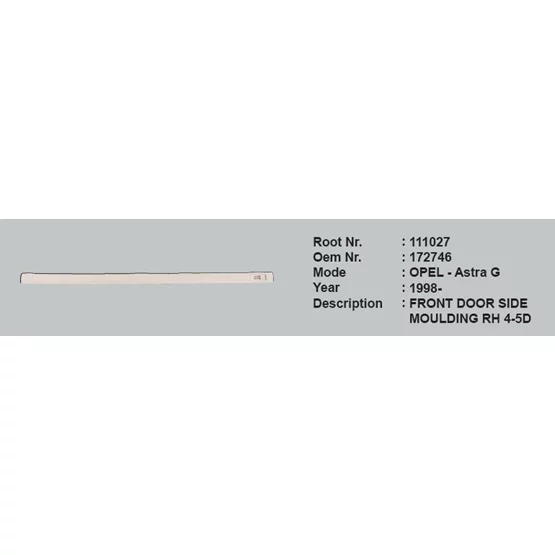Opel 172746 Astra 172746 Kapı Çıtası Ön Sağ 172746 111027