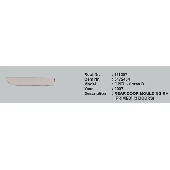 Opel 5172434 Corsa 5172434 Kapı Çıtası Arka Sağ 5172434 1