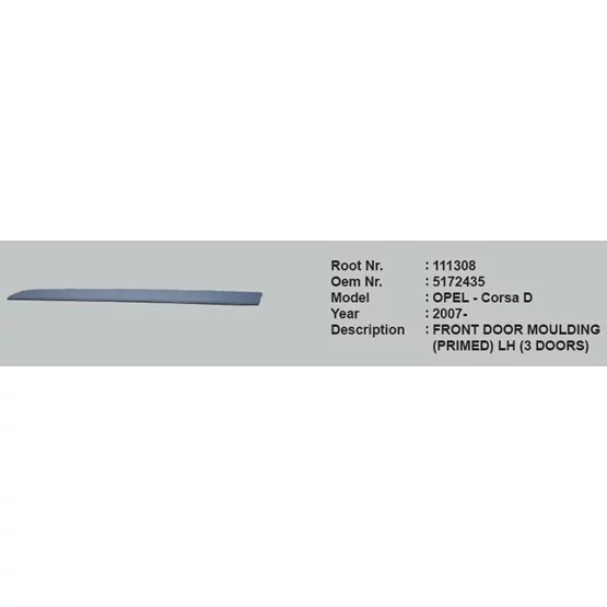 Opel 5172435 Corsa 5172435 Kapı Çıtası Ön Sol 5172435 111