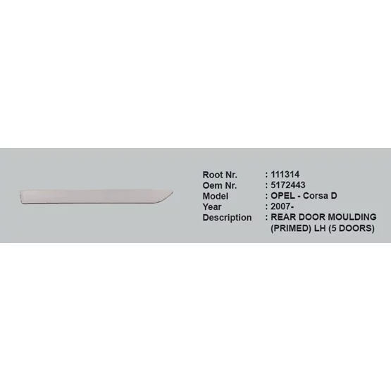 Opel 5172443 Corsa 5172443 Kapı Çıtası Arka Sol 5172443 1